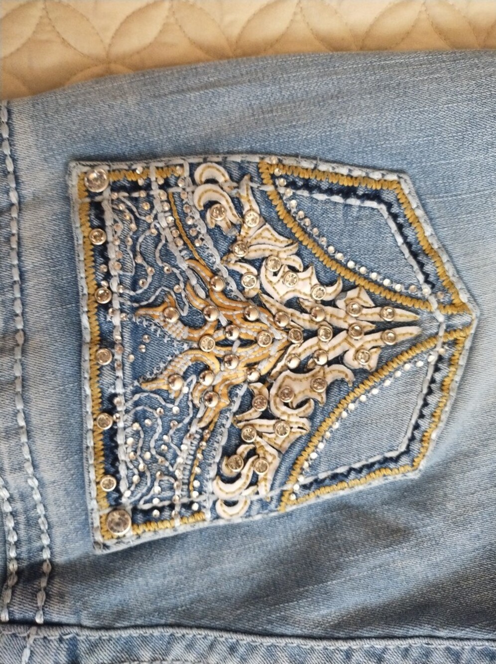SKY Y2K Jeans Bootcut Embellished Pockets Denim Stretch Womens Size 9/10 - Picture 5 of 8